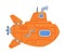 Red Submarine Watercraft Swimming Underwater Vector Illustration