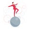 Red suit businessman acrobat