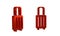 Red Suitcase for travel icon isolated on transparent background. Traveling baggage sign. Travel luggage icon.
