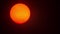 Red sun sphere in thick smog