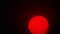 Red sun sphere in thick smog