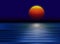 Red sun, sunset with reflection in water wallpaper