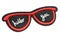 Red sunglasses fabric patch