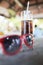 Red sunglasses with a glass of iced soda