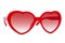 Red sunglasses with red lenses like a heart