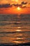 Red sunrise on the black sea