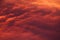 Red sunrise cloudscape, top view