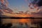 Red sunset anchored on the Chesapeake Bay