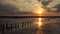 Red sunset over the Hadzhibey estuary