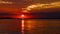Red sunset in the Venetian lagoon, Italy