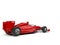 Red super fast racing car - rear view