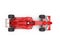 Red super fast racing car - top view