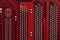 Red surface of the motherboard chip with connectors