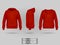Red sweatshirt hoodie without zip template in three dimensions