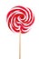 Red sweet lollipop isolated on white