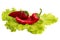 Red sweet pepper. Red sweet long peppers on a white background. Fresh sweet red peppers