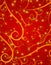 Red Swirls Stars Christmas Background