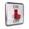 Red switch in the off position 3d illustration