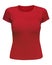 Red T-shirt mockup women  on white. Front view