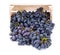 Red table grapes (Vitis) in wooden crate