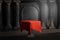 Red Tablecloth Bright Shining Door Black Classic Colums Pillars Colonade 3D Rendering