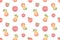 Red tasty apples and pears repeat pattern, symbol of autumn and harvest time