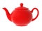 Red teapot isolated