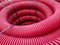 Red telecommunication corrugated cable casing pipe