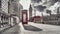 Red telephone booth and Big Ben in London, England, the UK. The