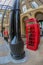 Red telephone booth in Hays Galleria, London