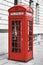 Red telephone booth in London, England