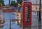 The red telephone box , famous icon of London, on Waterloo place