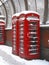 Red Telephone Box in the Snow