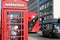 A red telephone box on Waterloo Place, central London
