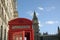 Red telephone kiosk and Big Ben