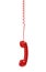 Red telephone receiver