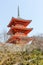 Red temple pavilion Kiyomizu dera