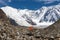 Red Tent in High Altitude Mountain Terrain