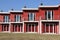 Red terraced house front-view