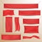 Red textile banners and flags