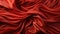 Red textile with folds background. Ai generated. luxury red silk or satin texture. Crumpled red fabric