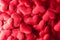 Red textile hearts closeup