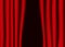Red theater curtain gap
