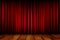 Red theater curtain and wooden floor