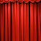 Red theater curtains with beautiful pleats. Background with velvet curtain.