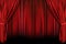 Red Theater Drapes With Dramatic Light and Shadows