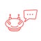 Red thin line simple chatbot icon