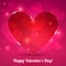 Red thin shining glass heart on lights background
