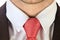 Red tie close-up