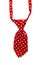 Red tie in dots elegant isolated on the white background